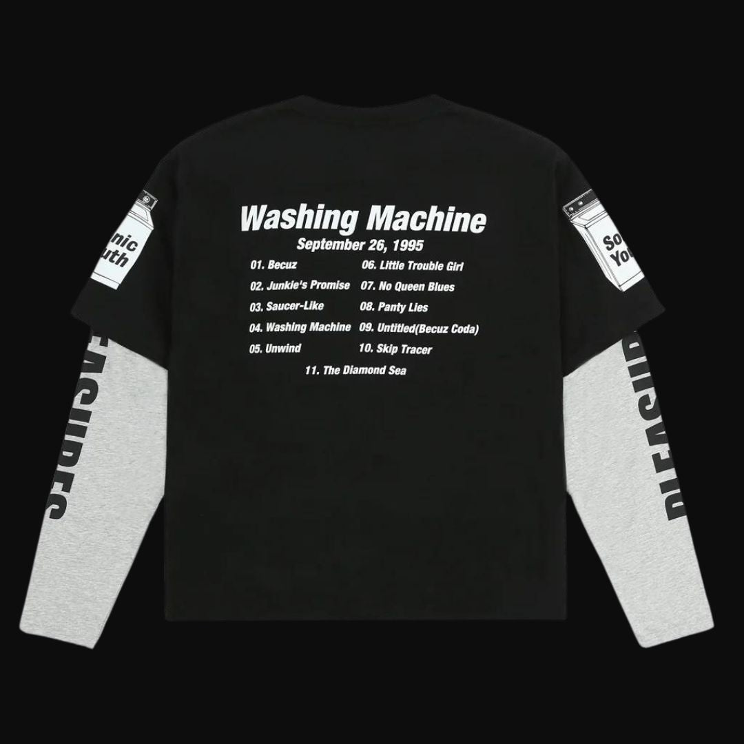 Sonic Youth - Becuz Layered Long Sleeve Black / Grey