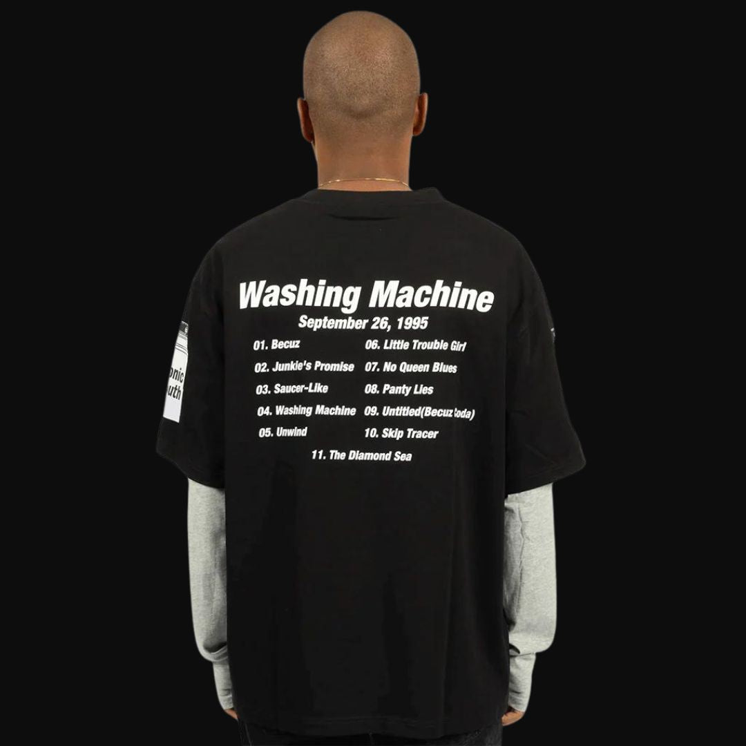 Sonic Youth - Becuz Layered Long Sleeve Black / Grey
