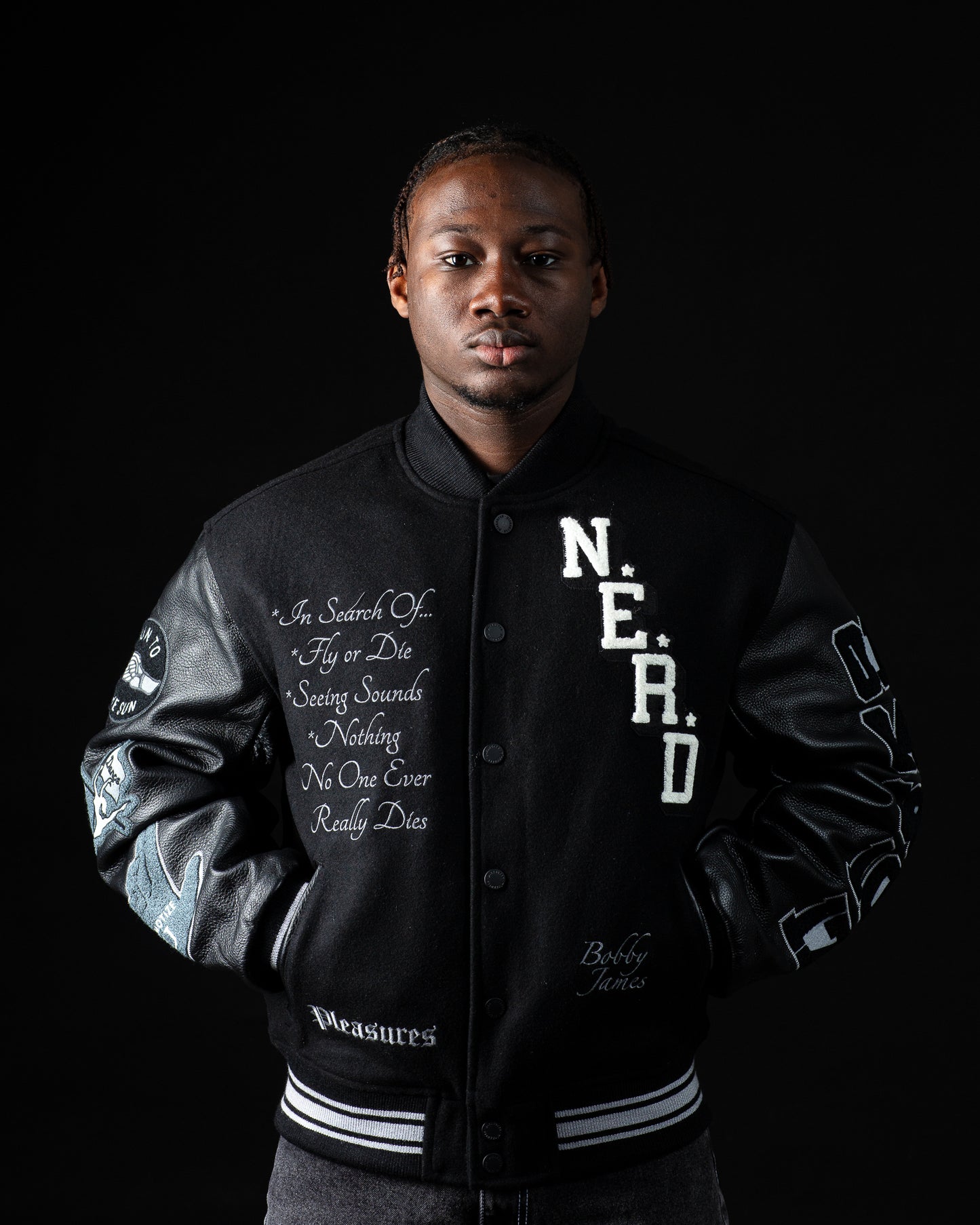 NERD - Varsity Jacket Black