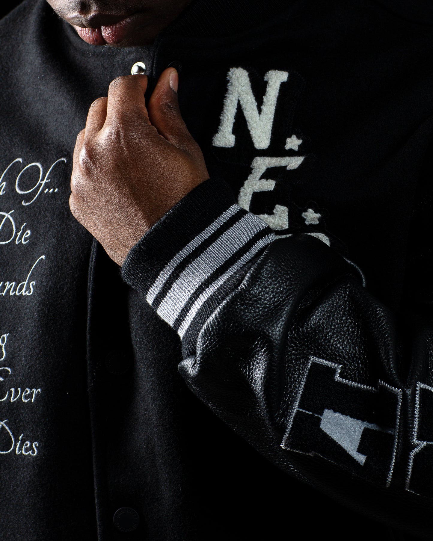 NERD - Varsity Jacket Black